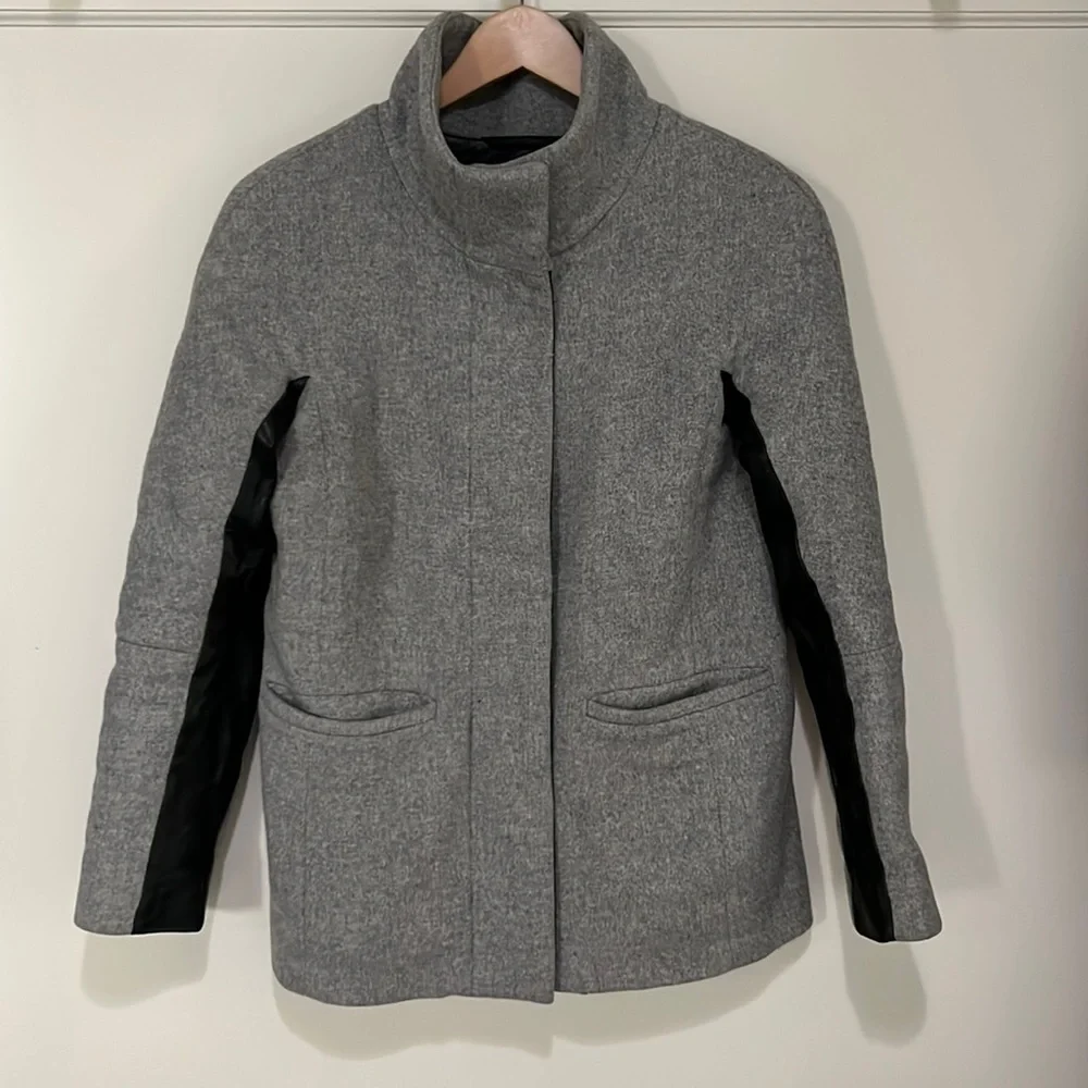DANIER Wool and Leather Coat - Picture 1 of 6